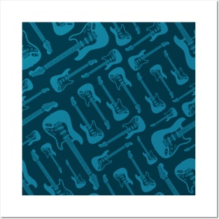 Electric Guitar Seamless Pattern Posters and Art